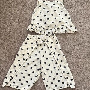 Mayoral Ivory and Navy Polka Dot Ensemble